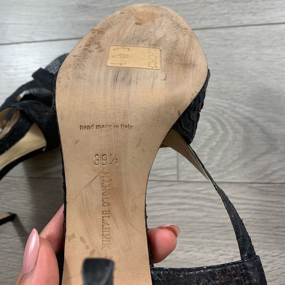 Manolo Blahnik Alligator Animal Print Slingback Sandal Heels - Picture 13 of 13